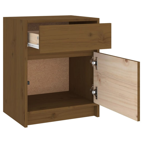 Nachtkastjes 2 st 40x31x50 cm massief grenenhout honingbruin MeubelReus