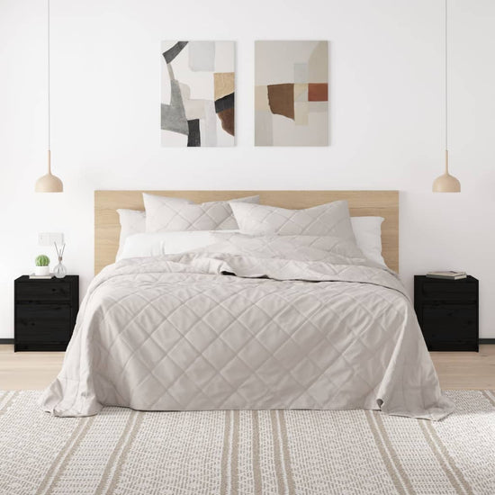 Nachtkastje 40x31x50 cm massief grenenhout zwart MeubelReus