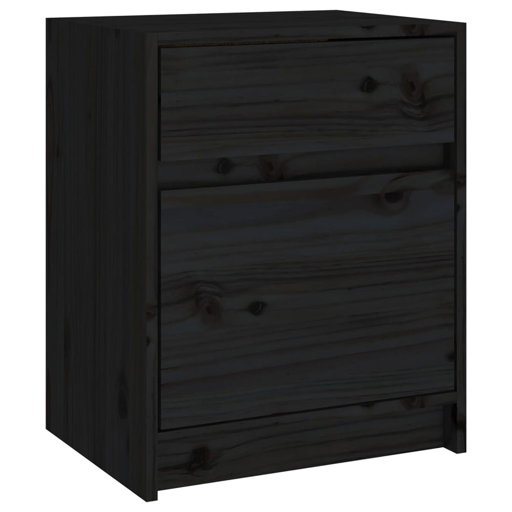 Nachtkastjes 2 st 40x31x50 cm massief grenenhout zwart MeubelReus