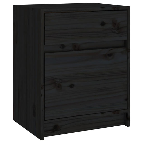 Nachtkastjes 2 st 40x31x50 cm massief grenenhout zwart MeubelReus