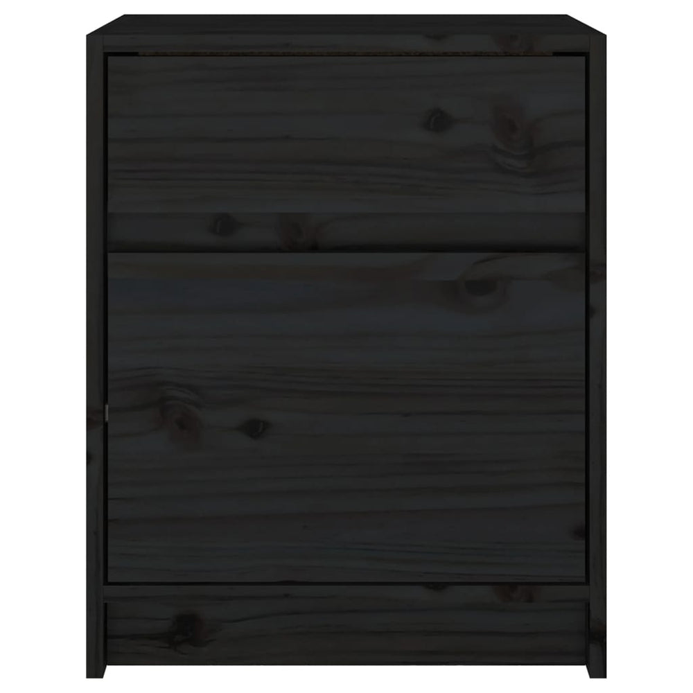 Nachtkastjes 2 st 40x31x50 cm massief grenenhout zwart MeubelReus