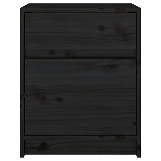 Nachtkastjes 2 st 40x31x50 cm massief grenenhout zwart MeubelReus