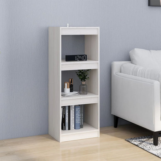 Boekenkast/kamerscherm 40x30x103,5 cm massief grenenhout wit MeubelReus