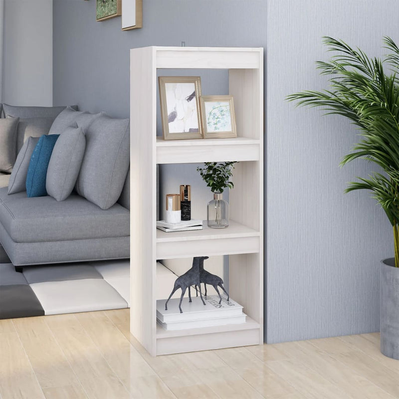 Boekenkast/kamerscherm 40x30x103,5 cm massief grenenhout wit MeubelReus