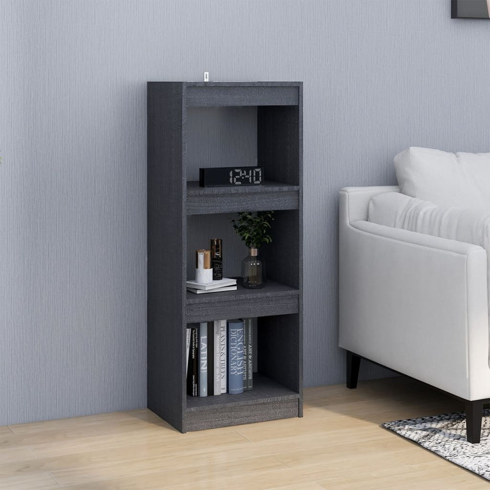 Boekenkast/kamerscherm 40x30x103,5 cm massief grenenhout grijs MeubelReus