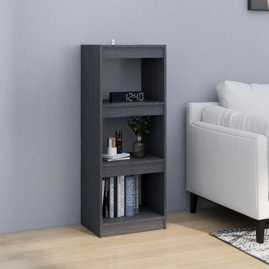 Boekenkast/kamerscherm 40x30x103,5 cm massief grenenhout grijs MeubelReus