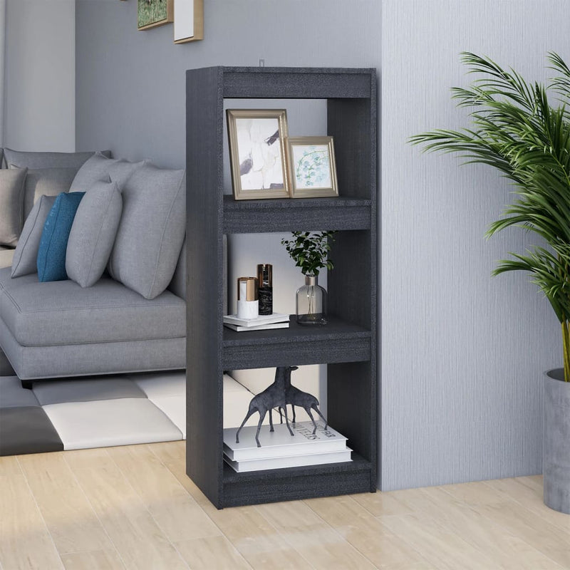 Boekenkast/kamerscherm 40x30x103,5 cm massief grenenhout grijs MeubelReus