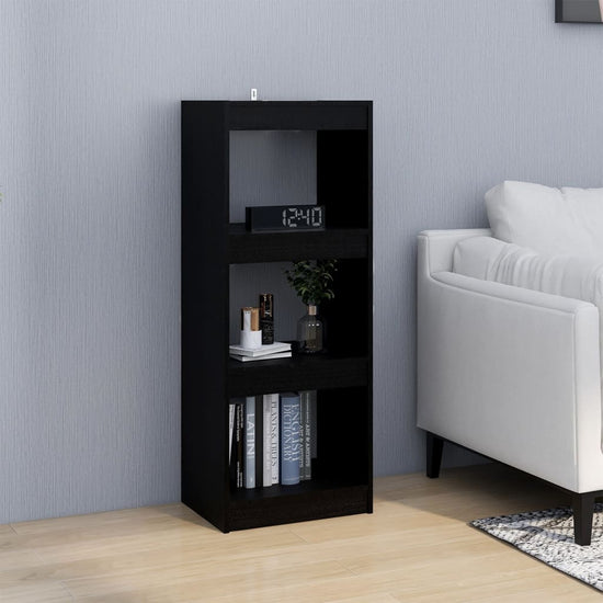 Boekenkast/kamerscherm 40x30x103,5 cm massief grenenhout zwart MeubelReus