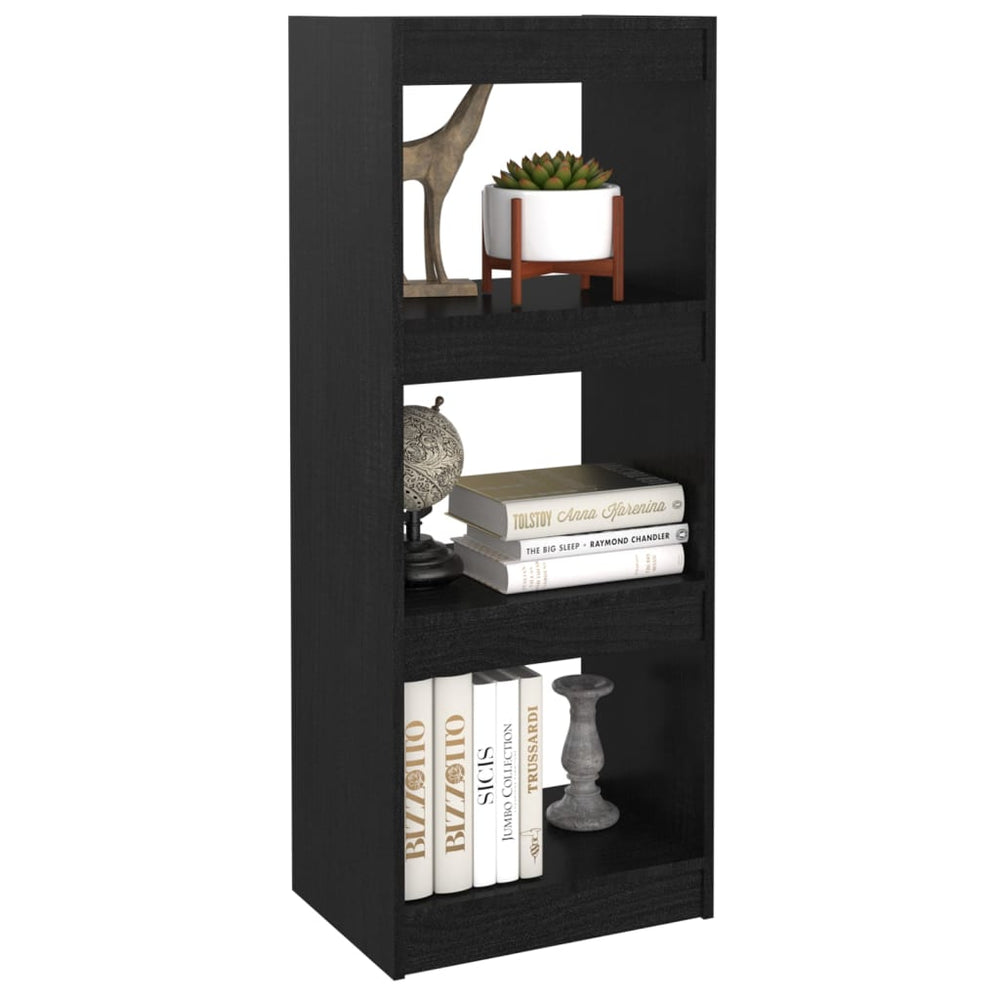 Boekenkast/kamerscherm 40x30x103,5 cm massief grenenhout zwart MeubelReus