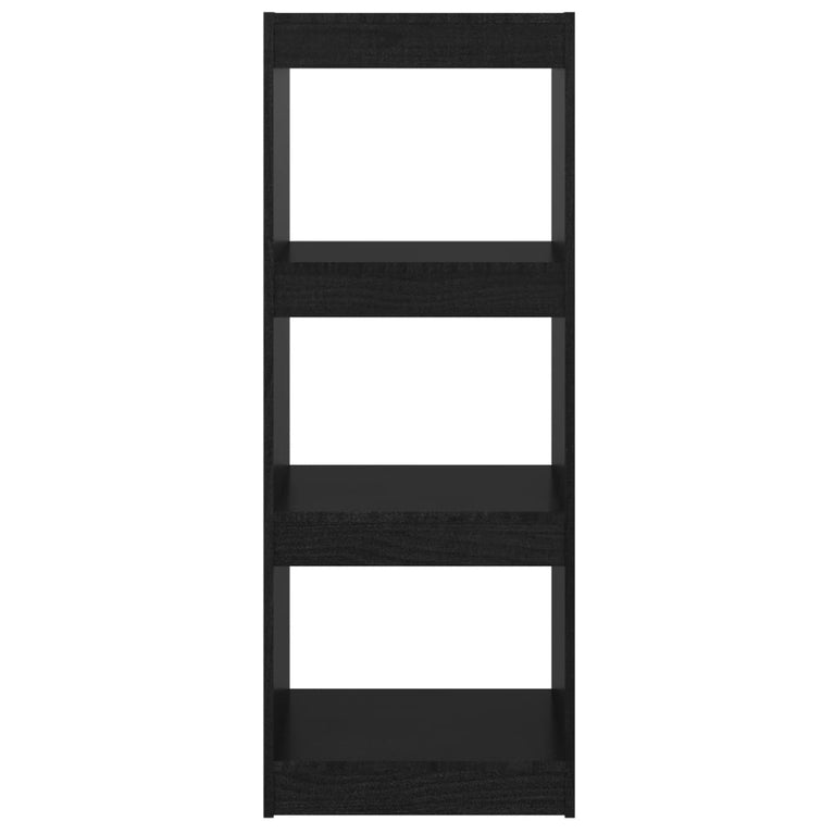 Boekenkast/kamerscherm 40x30x103,5 cm massief grenenhout zwart MeubelReus
