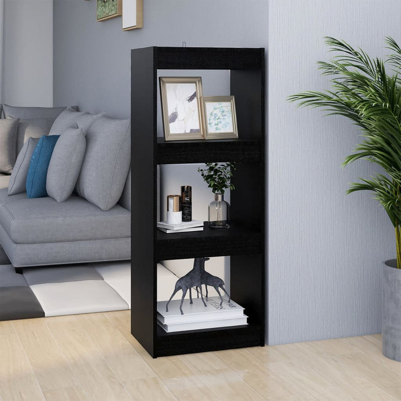 Boekenkast/kamerscherm 40x30x103,5 cm massief grenenhout zwart MeubelReus