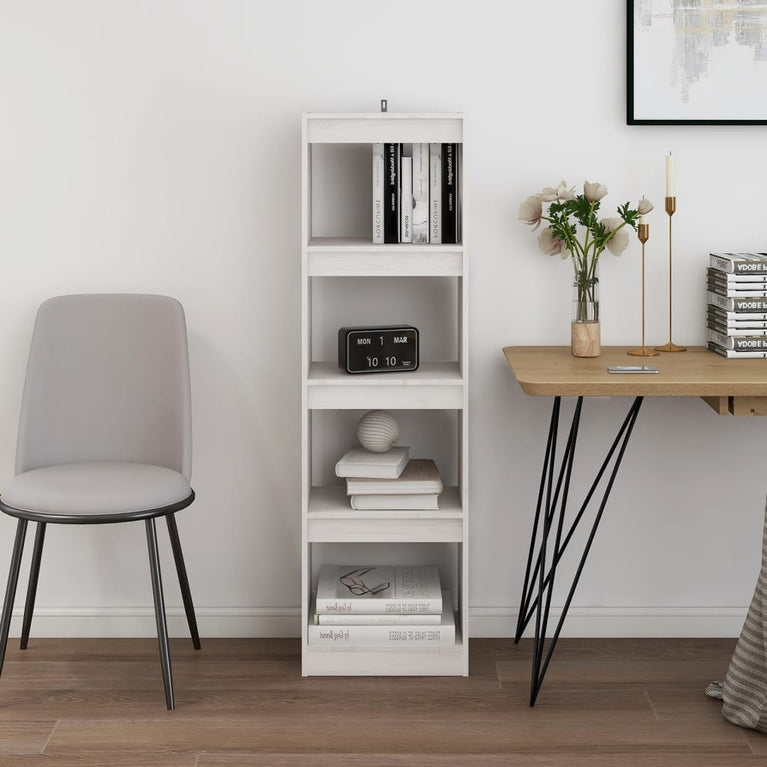 Boekenkast/kamerscherm 40x30x135,5 cm grenenhout wit MeubelReus