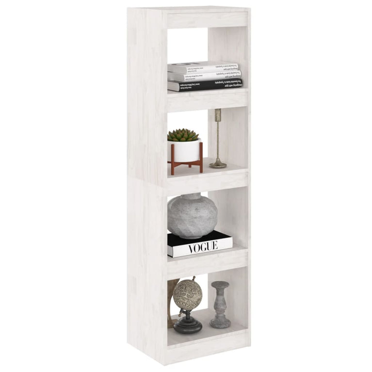 Boekenkast/kamerscherm 40x30x135,5 cm grenenhout wit MeubelReus