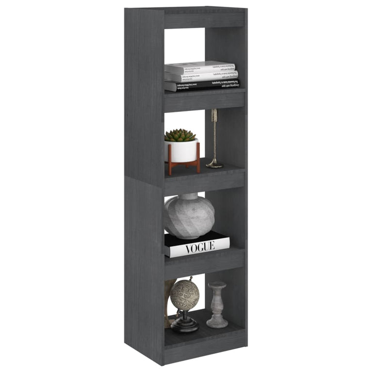 Boekenkast/kamerscherm 40x30x135,5 cm grenenhout grijs MeubelReus