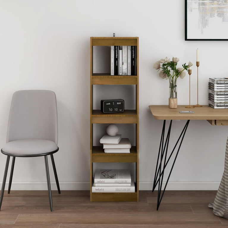 Boekenkast/kamerscherm 40x30x135,5 cm grenenhout honingbruin MeubelReus