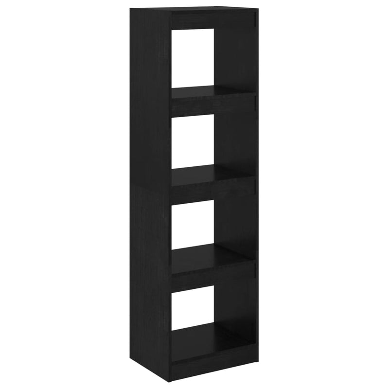 Boekenkast/kamerscherm 40x30x135,5 cm grenenhout zwart MeubelReus