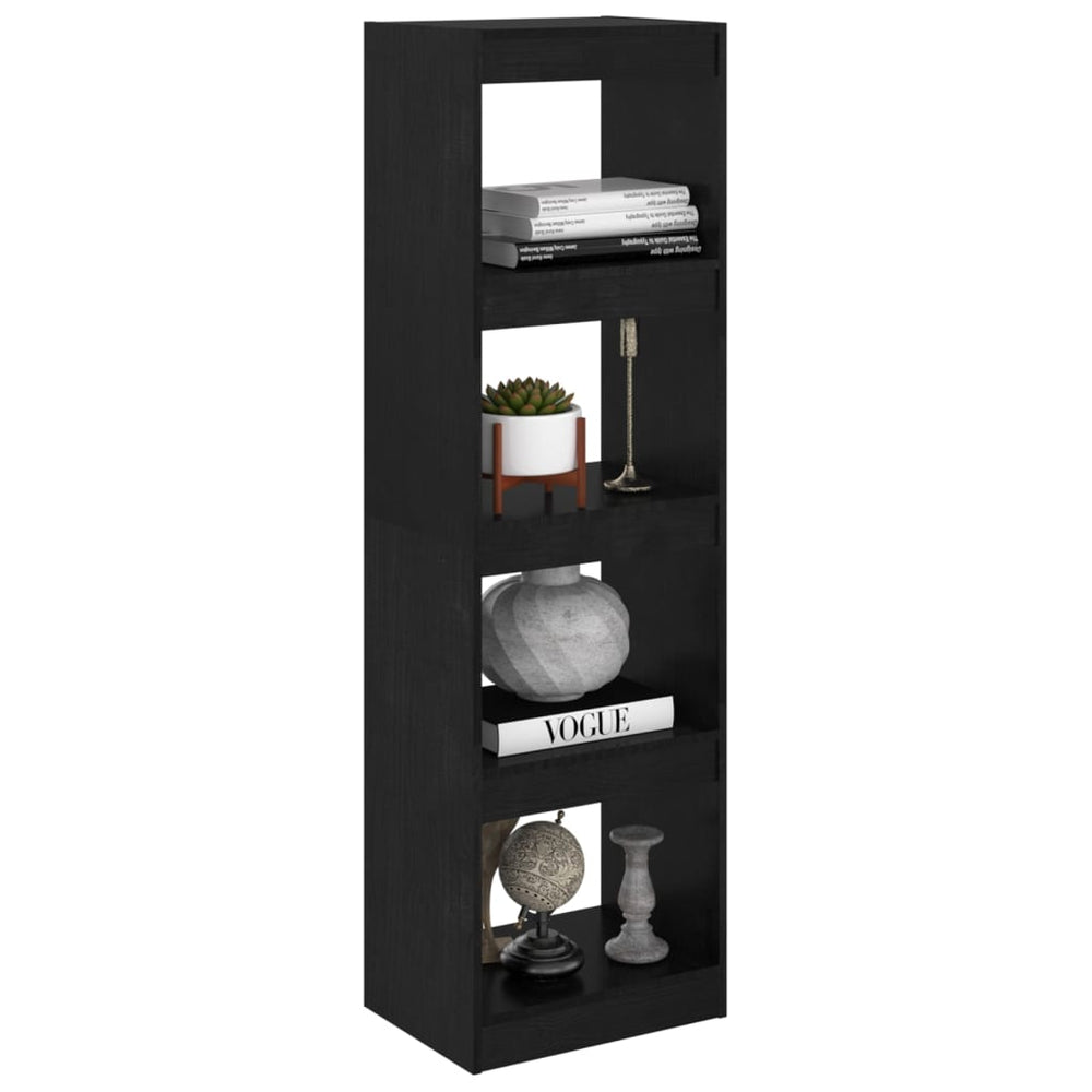 Boekenkast/kamerscherm 40x30x135,5 cm grenenhout zwart MeubelReus