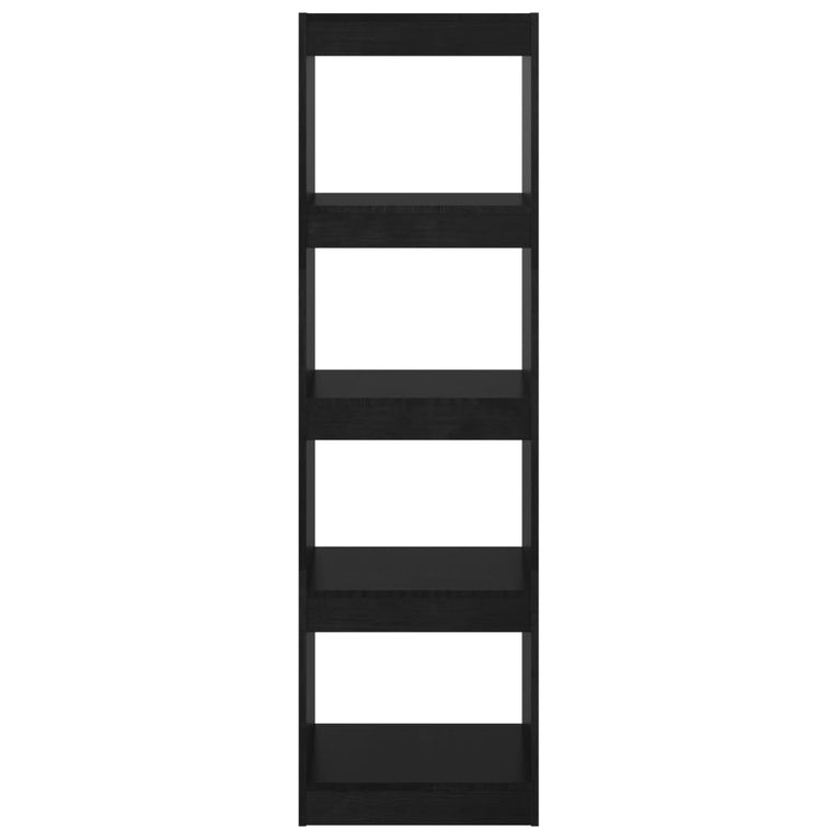 Boekenkast/kamerscherm 40x30x135,5 cm grenenhout zwart MeubelReus