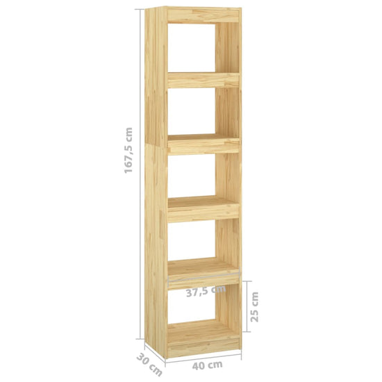 Boekenkast / kamerscherm 40x30x167,5 cm massief grenenhout MeubelReus