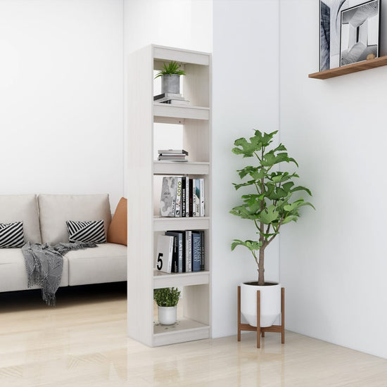 Boekenkast/kamerscherm 40x30x167,5 cm massief grenenhout wit MeubelReus