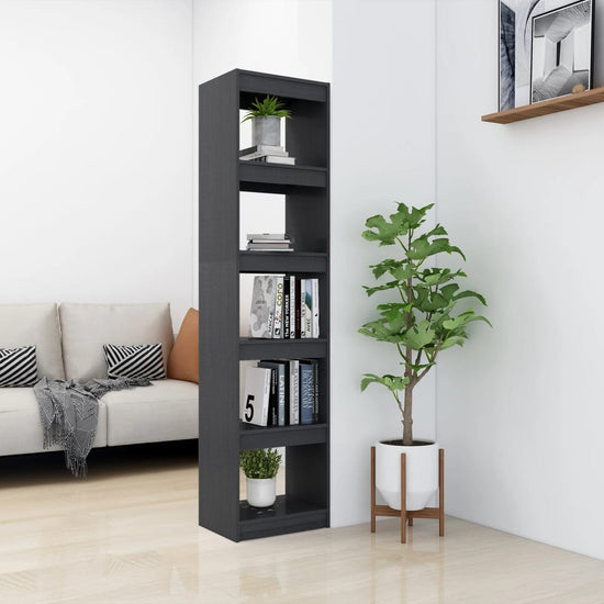 Boekenkast/kamerscherm 40x30x167,5 cm massief grenenhout grijs MeubelReus