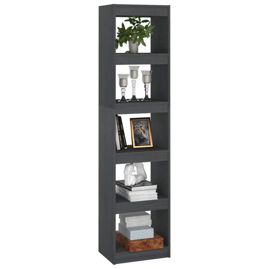 Boekenkast/kamerscherm 40x30x167,5 cm massief grenenhout grijs MeubelReus