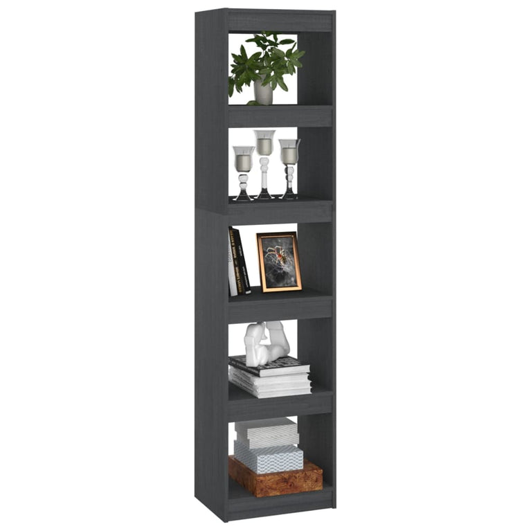 Boekenkast/kamerscherm 40x30x167,5 cm massief grenenhout grijs MeubelReus