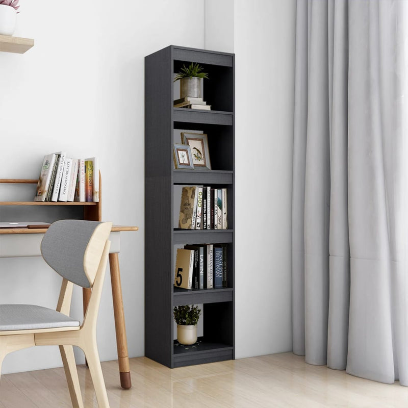 Boekenkast/kamerscherm 40x30x167,5 cm massief grenenhout grijs MeubelReus
