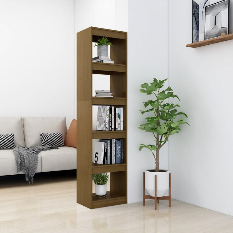 Boekenkast/kamerscherm 40x30x167,5 cm grenenhout honingbruin MeubelReus