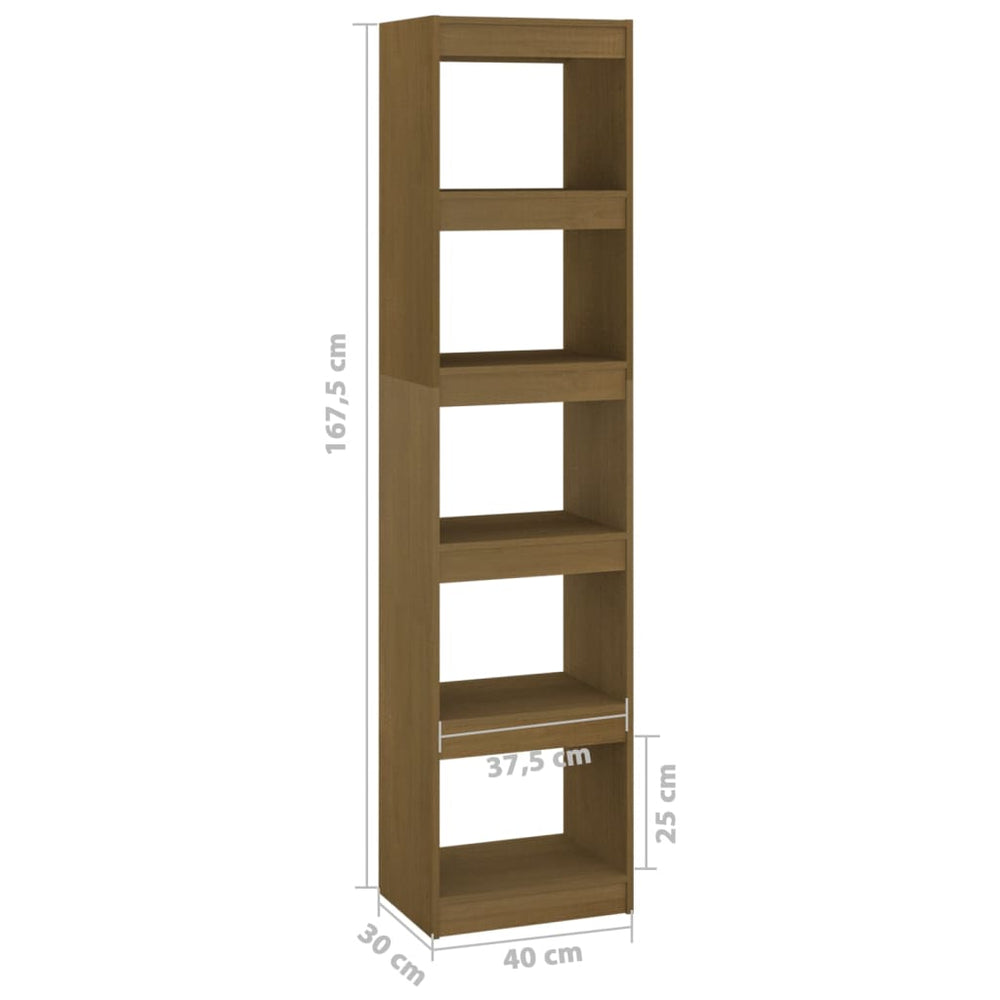 Boekenkast/kamerscherm 40x30x167,5 cm grenenhout honingbruin MeubelReus