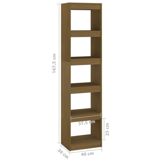 Boekenkast/kamerscherm 40x30x167,5 cm grenenhout honingbruin MeubelReus