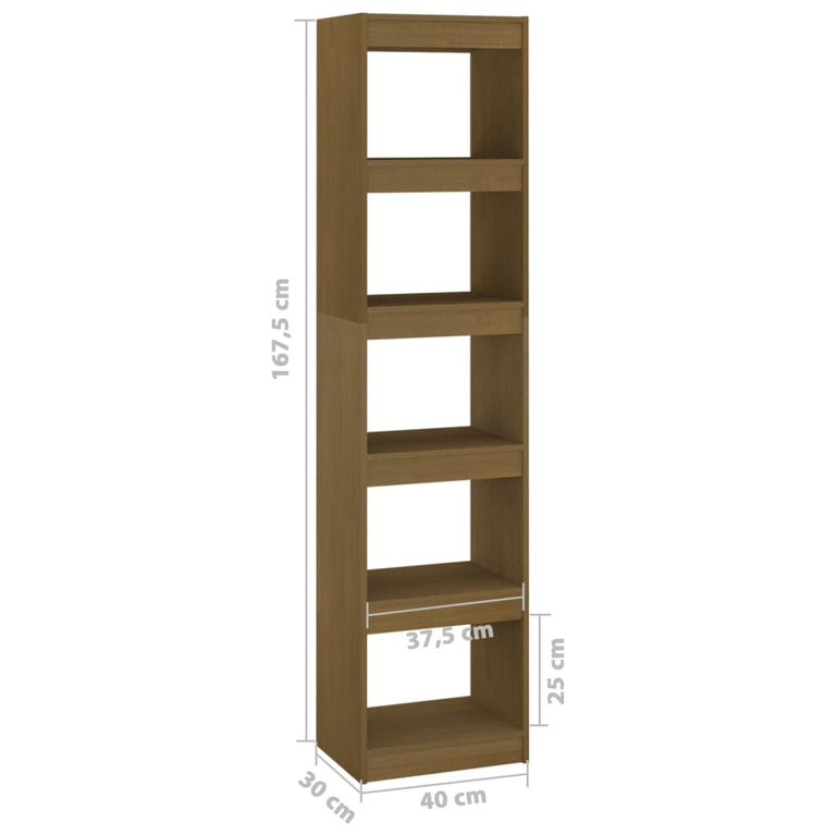 Boekenkast/kamerscherm 40x30x167,5 cm grenenhout honingbruin MeubelReus