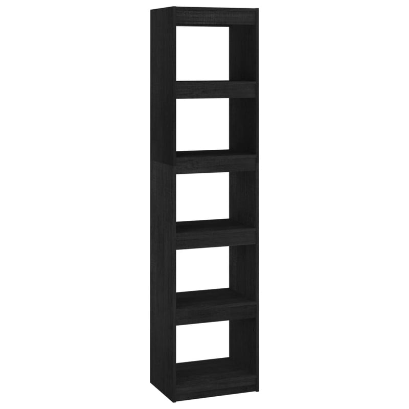 Boekenkast/kamerscherm 40x30x167,5 cm massief grenenhout zwart MeubelReus