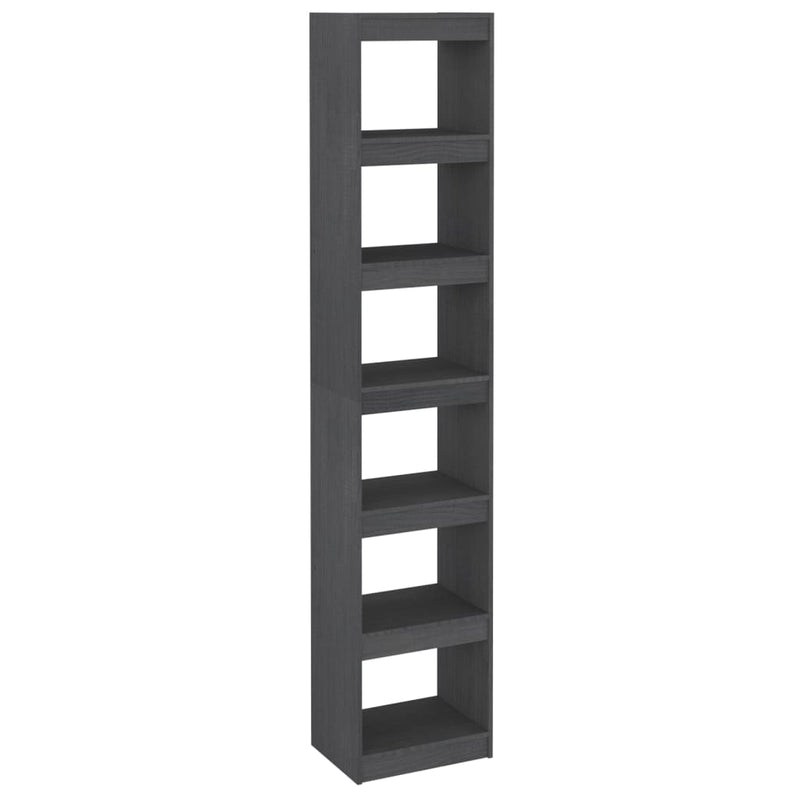 Boekenkast/kamerscherm 40x30x199 cm massief grenenhout grijs MeubelReus
