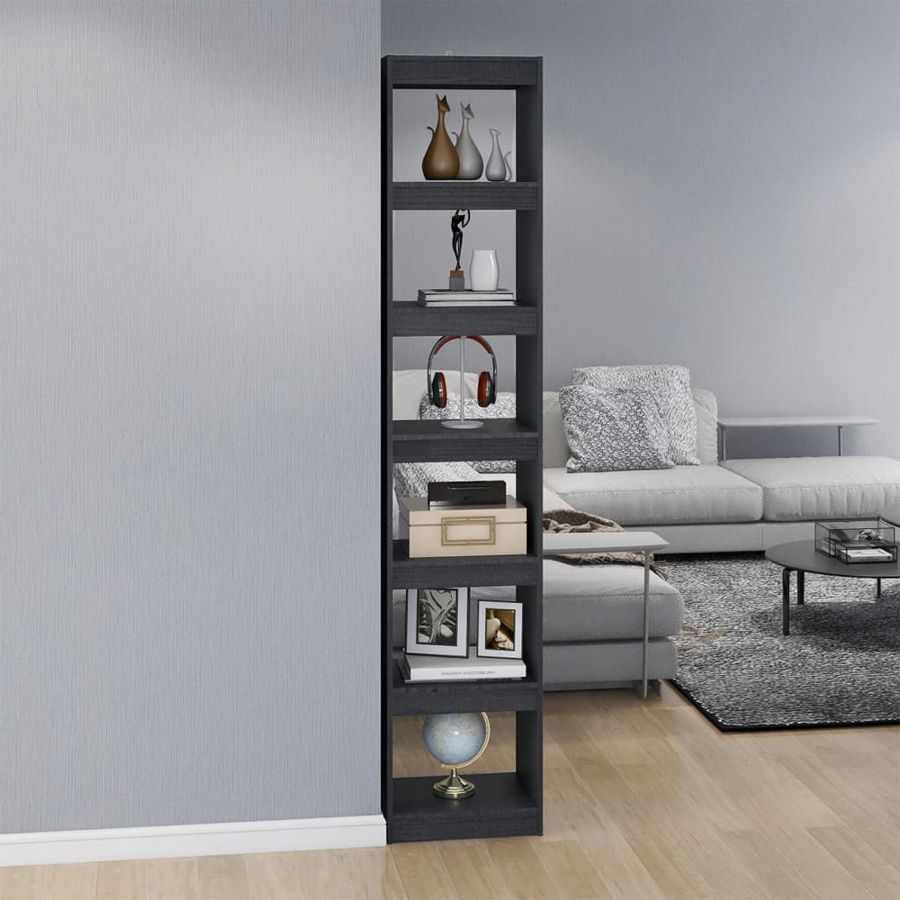Boekenkast/kamerscherm 40x30x199 cm massief grenenhout grijs MeubelReus