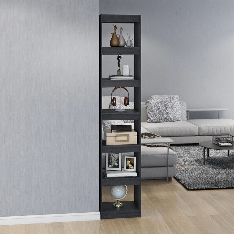 Boekenkast/kamerscherm 40x30x199 cm massief grenenhout grijs MeubelReus