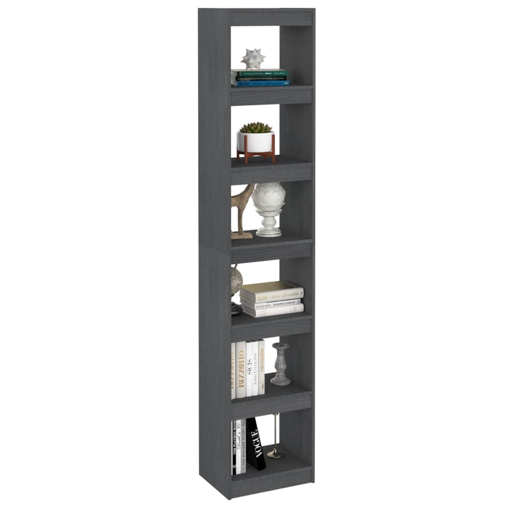 Boekenkast/kamerscherm 40x30x199 cm massief grenenhout grijs MeubelReus