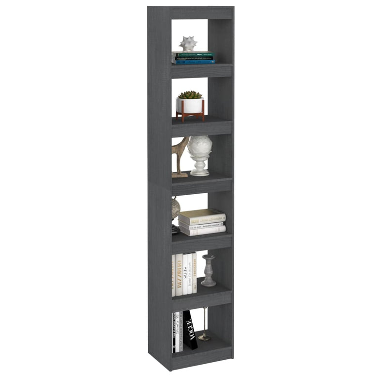 Boekenkast/kamerscherm 40x30x199 cm massief grenenhout grijs MeubelReus