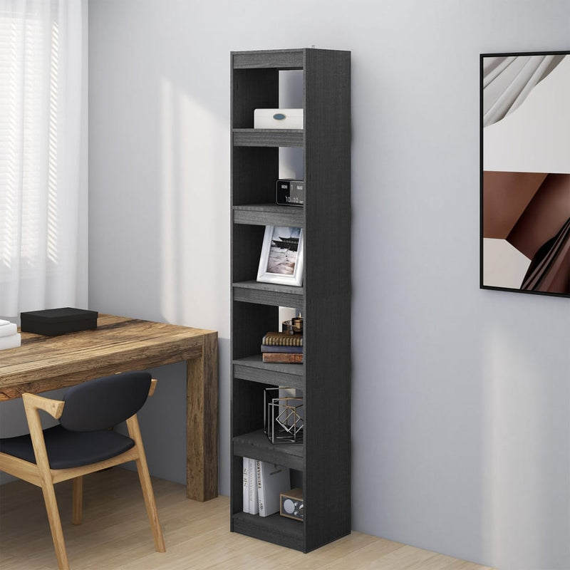 Boekenkast/kamerscherm 40x30x199 cm massief grenenhout grijs MeubelReus