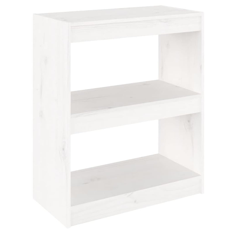 Boekenkast/kamerscherm 60x30x71,5 cm massief grenenhout wit MeubelReus