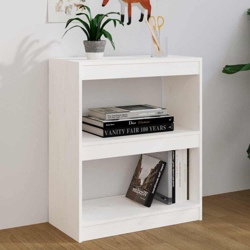 Boekenkast/kamerscherm 60x30x71,5 cm massief grenenhout wit MeubelReus