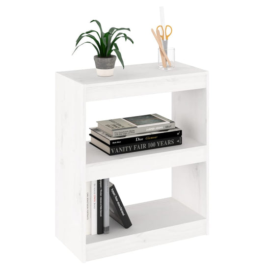 Boekenkast/kamerscherm 60x30x71,5 cm massief grenenhout wit MeubelReus