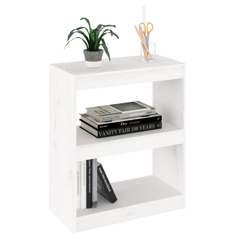 Boekenkast/kamerscherm 60x30x71,5 cm massief grenenhout wit MeubelReus
