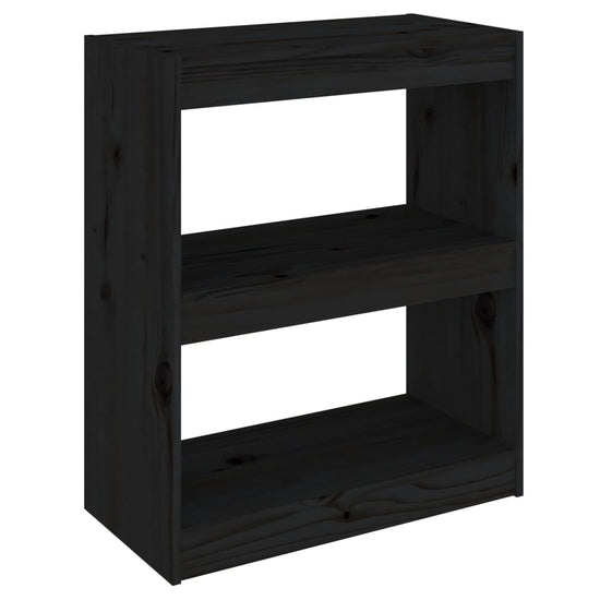 Boekenkast/kamerscherm 60x30x71,5 cm massief grenenhout zwart MeubelReus