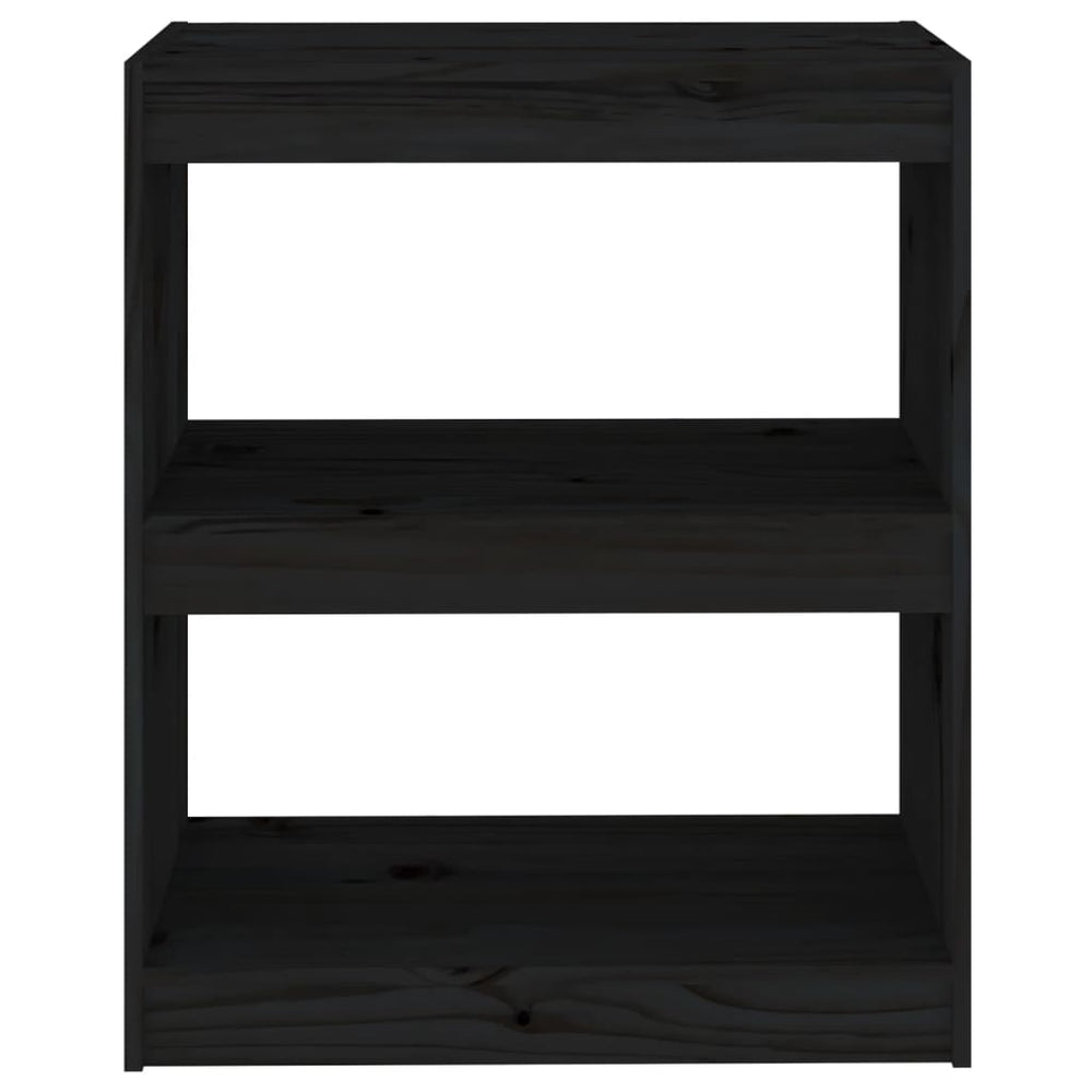 Boekenkast/kamerscherm 60x30x71,5 cm massief grenenhout zwart MeubelReus