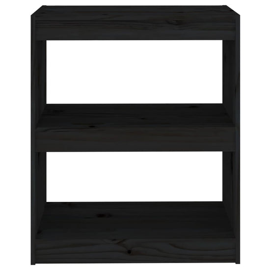 Boekenkast/kamerscherm 60x30x71,5 cm massief grenenhout zwart MeubelReus