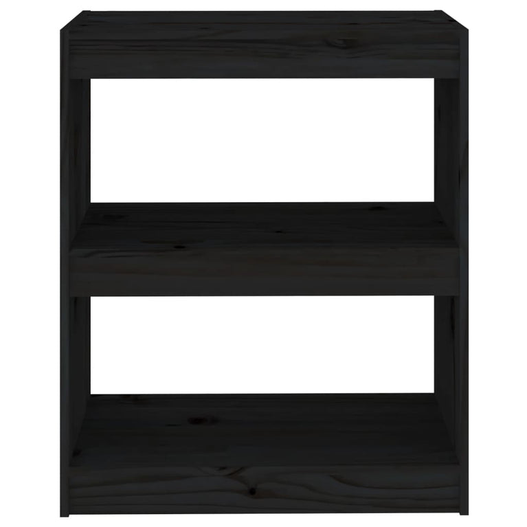 Boekenkast/kamerscherm 60x30x71,5 cm massief grenenhout zwart MeubelReus