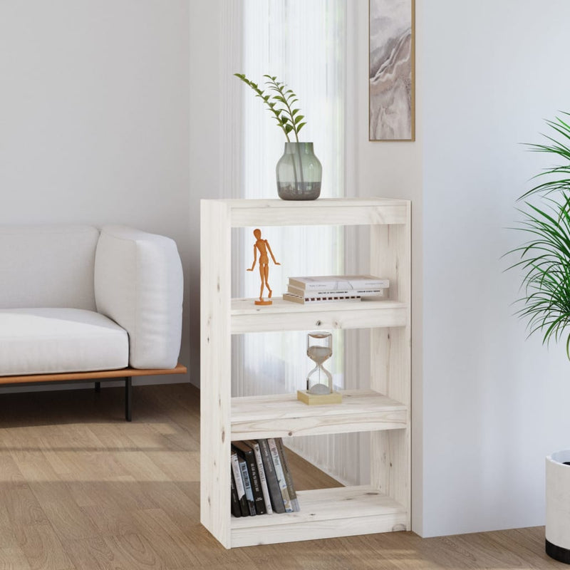 Boekenkast/kamerscherm 60x30x103,5 cm massief grenenhout wit MeubelReus