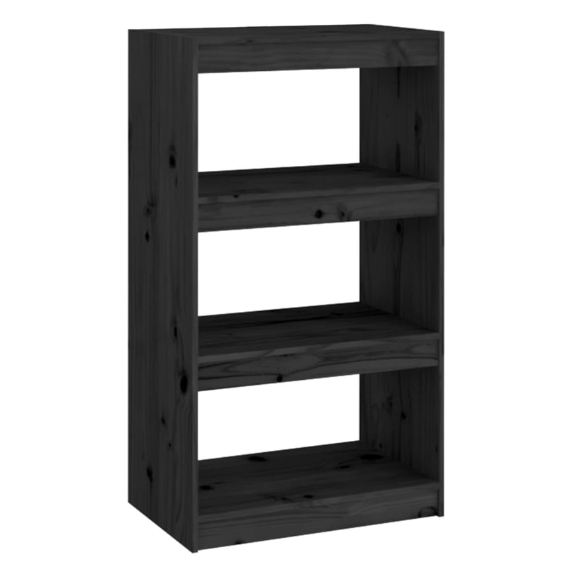Boekenkast/kamerscherm 60x30x103,5 cm massief grenenhout zwart MeubelReus