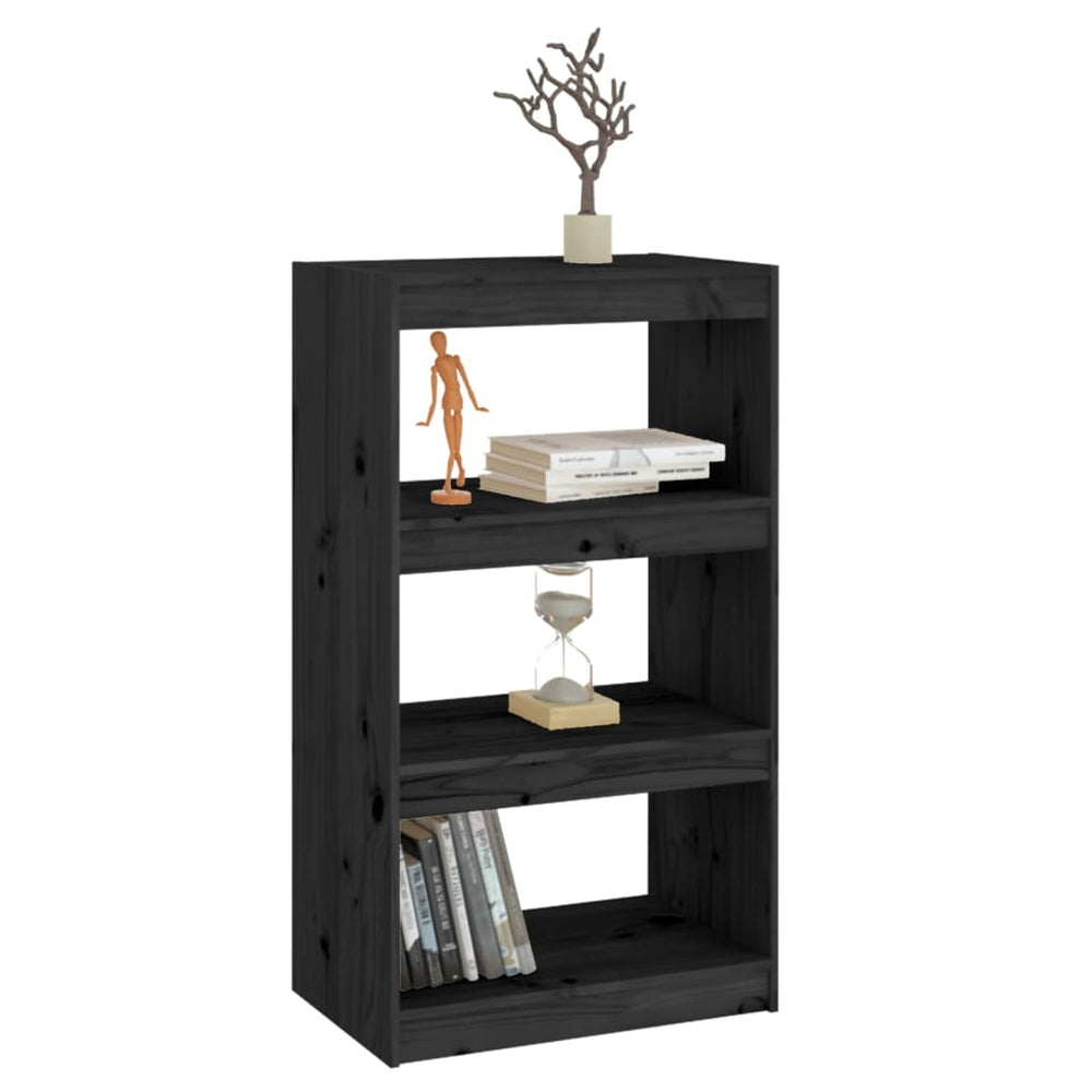 Boekenkast/kamerscherm 60x30x103,5 cm massief grenenhout zwart MeubelReus